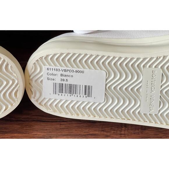 $895 NIB Bottega Veneta White Canvas Lace-Up Low Top Sneakers Men\'s 6.5(39.5) main image 6